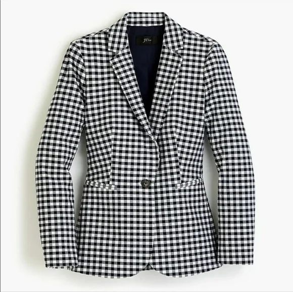 J. Crew Parke blazer in gingham bi-stretch cotton blend - Picture 3 of 9